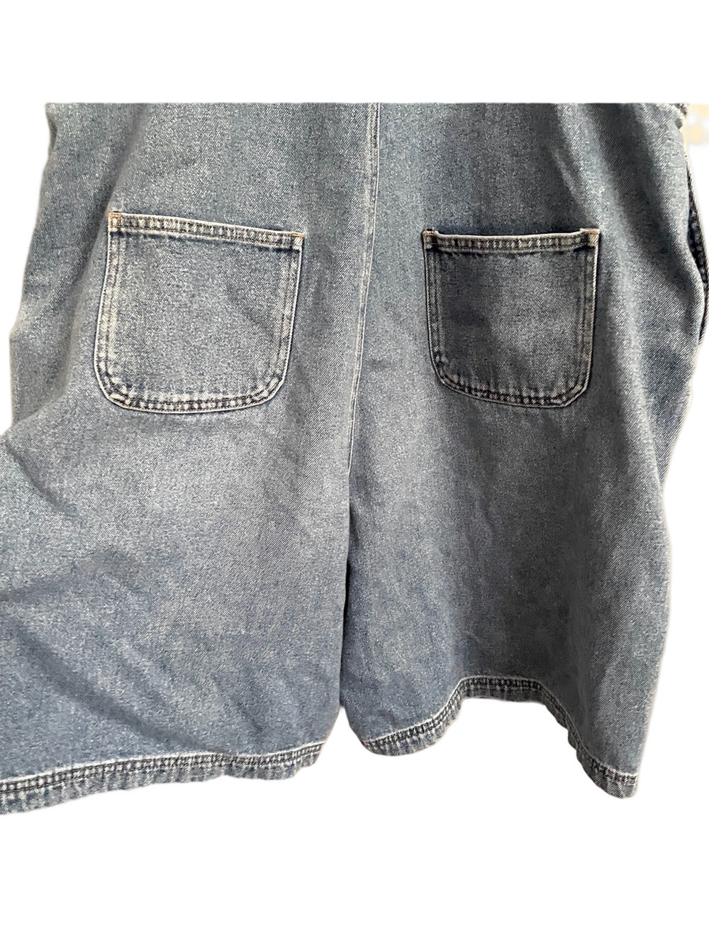 Vintage Denim Bib Carpenter 8" Shortalls / Overall Shorts - L/XL - Picture 8 of 11